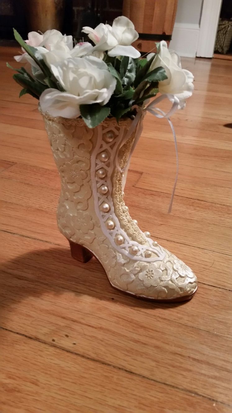 Victorian shoe with flowers