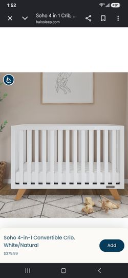 4ft by 3ft  baby crib