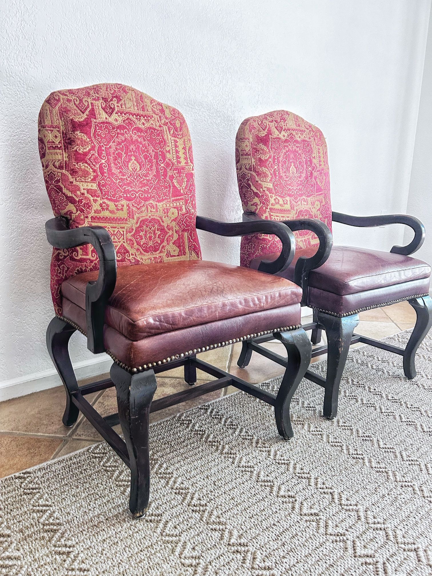 Vintage Pair Of Captain Arm Chairs - Solid!