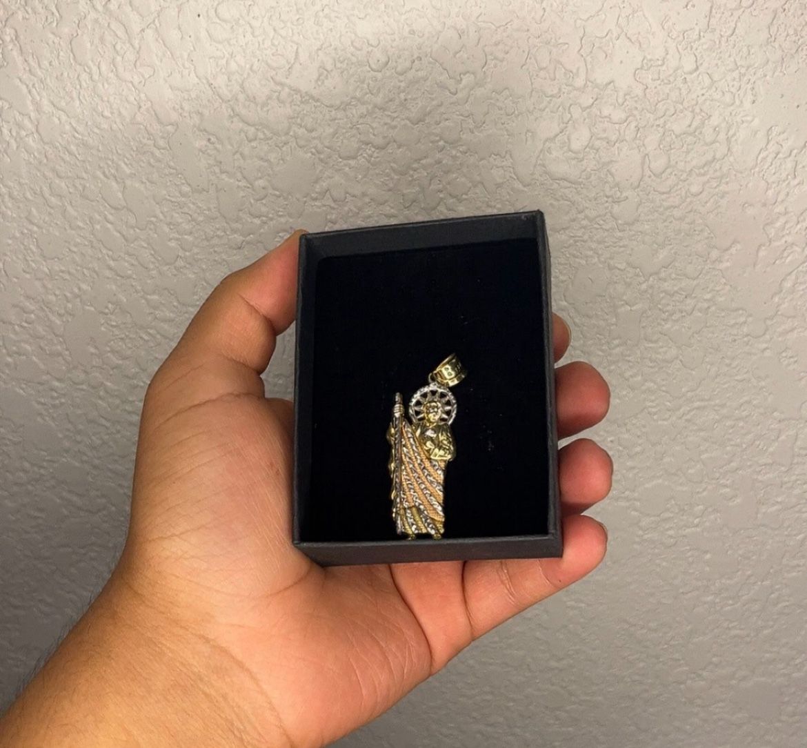 Gold saint jude pendant