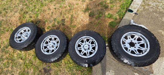 Sorry no trades 
17" Chrome Raceline 5-Lug Wheels & 295/70R17 Toyo Open Country R/T Tires (Set of 4)
