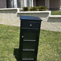 Side Table Wood Cabinet Door Set 