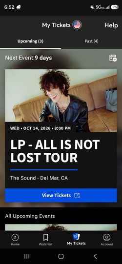 LP TICKETS DEL MAR