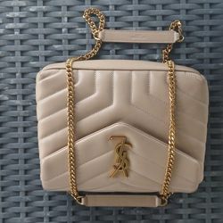 Yves Saint Laurent Beige Quilted Leather  LouLou Bag