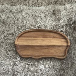 Small Asymmetrical Walnut-Style Serving Tray