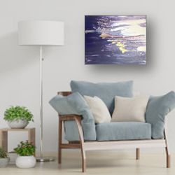 Original Periwinkle Wall Art | Abstract Painting on Canvas | Home Room Wall Décor | wink iv