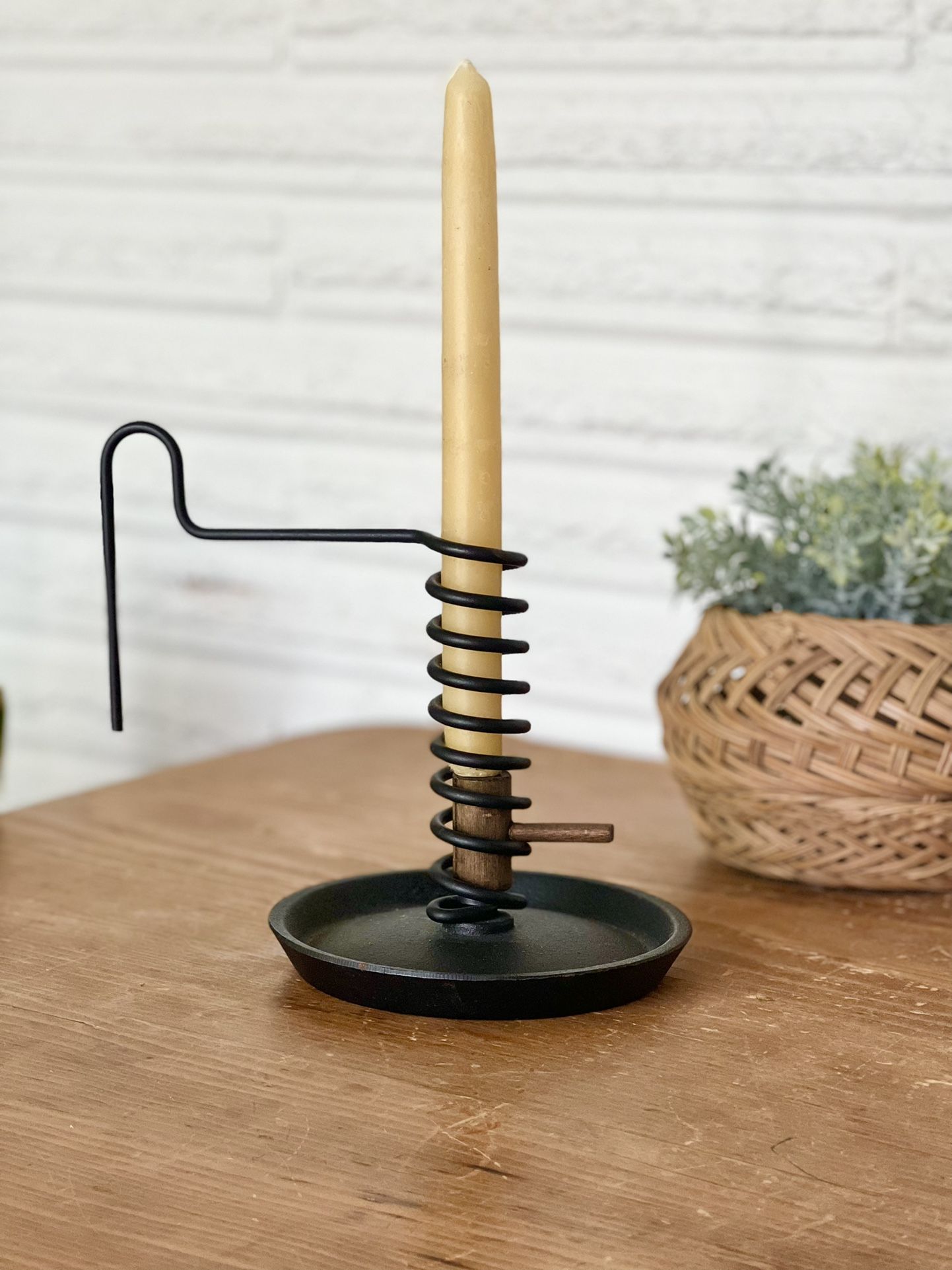 John Wright cast iron courting candle