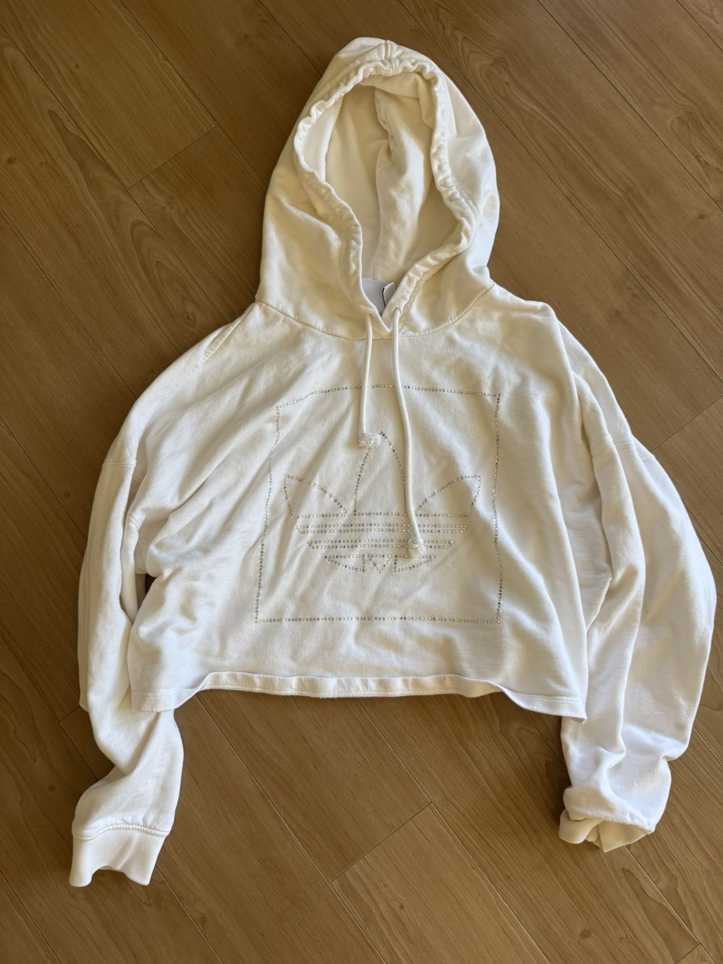 Off White Adidas Cropped Hoodie Size Small