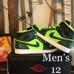 JORDAN / AIR Jordan 1 / OREGON DUCKS / HULK / Retro Mid / Men's 12 / DS Brand New w/ Box!! / Mixed Greens