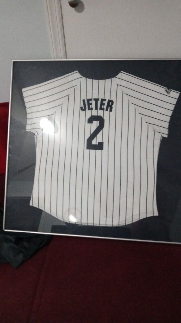 Framed Derek Jeter Jersey