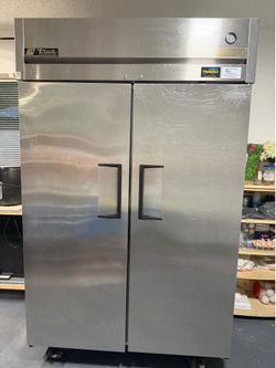 Used 2-Door True Commercial Stainless Steel Refrigerator