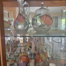 American Atelier Pompeii Fruit hand-painted crackle glass Collection 