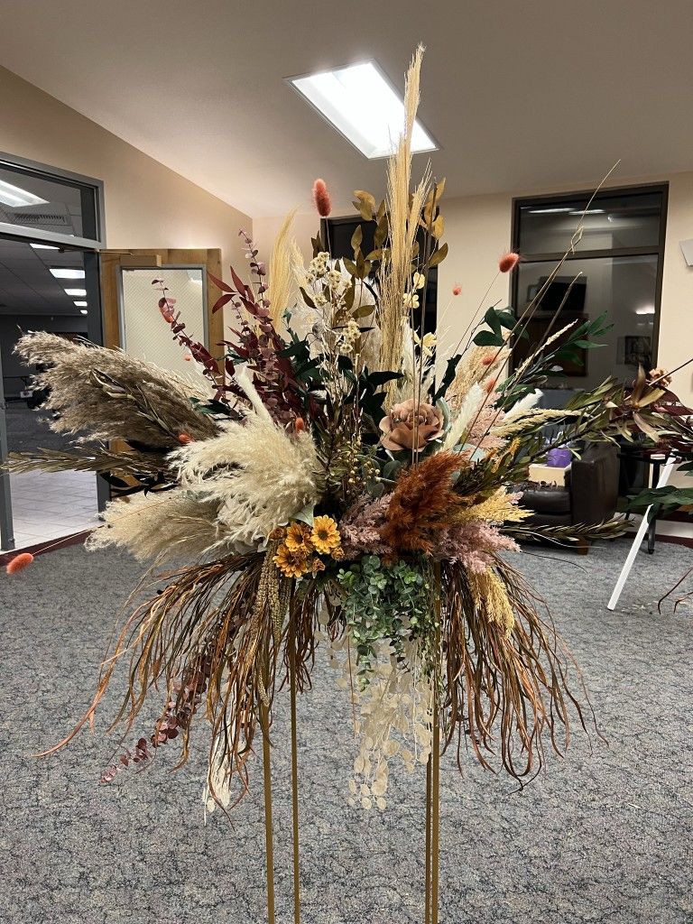 Wedding Flower Stand 40" Set With Complete Flower Boho Style Arrangement