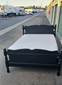 FULL BED FRAME WITH BOX AND MATTRESS