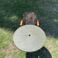 Children’s Table And Camouflage Chair