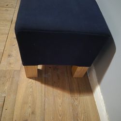 Pair CB2 Navy Blue Cloth Foot /Stools