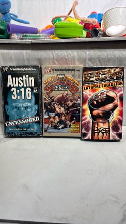 Vintage Wrestling VHS Lot - WWF Stone Cold Austin 3:16 Uncensored, Survivor Series, ECW
