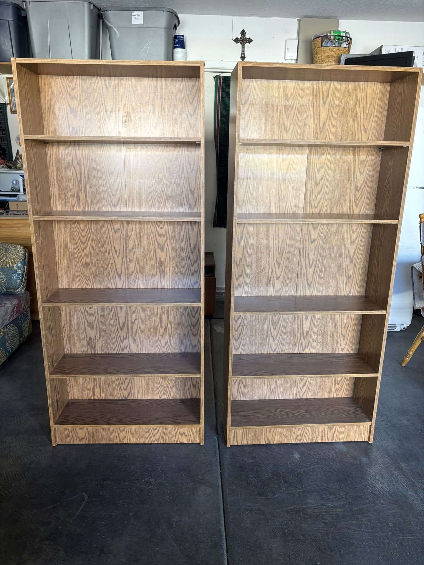 Tall Matching Bookshelves, $25 Each : Length:29 Inches,  10 Inches deep, Height: 58 Inches 
