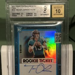 2021 Contenders Optic Trevor Lawrence Teal Auto 01/50