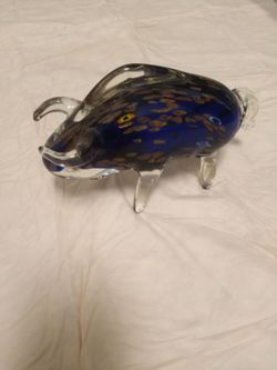 Murano Millefiori & Spotted Metallic/Glitter Glass Bull Buffalo