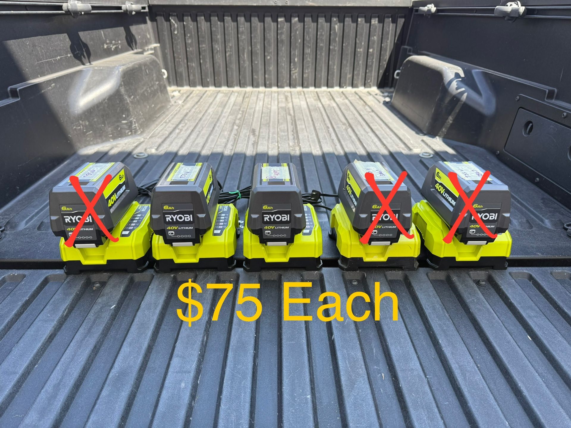 RYOBI 40V Lithium-Ion 6.0 Ah Battery & Rapid Charger Starter Kit **$75 Each**
