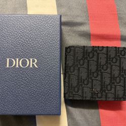 Dior black bifold wallet oblique jacquard