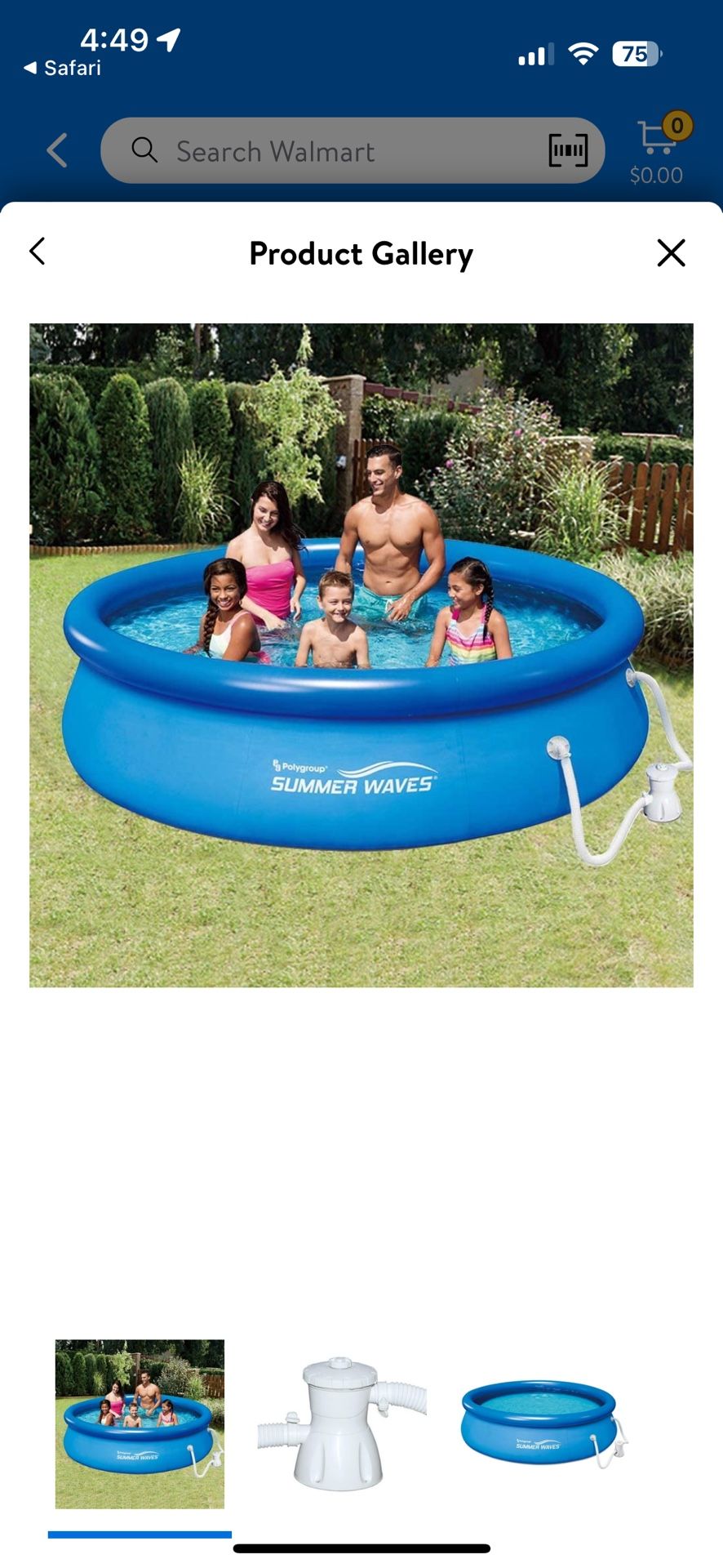 Summer Waves 10ft Quick Set Ring Pool with 600 GPH Filter Pump