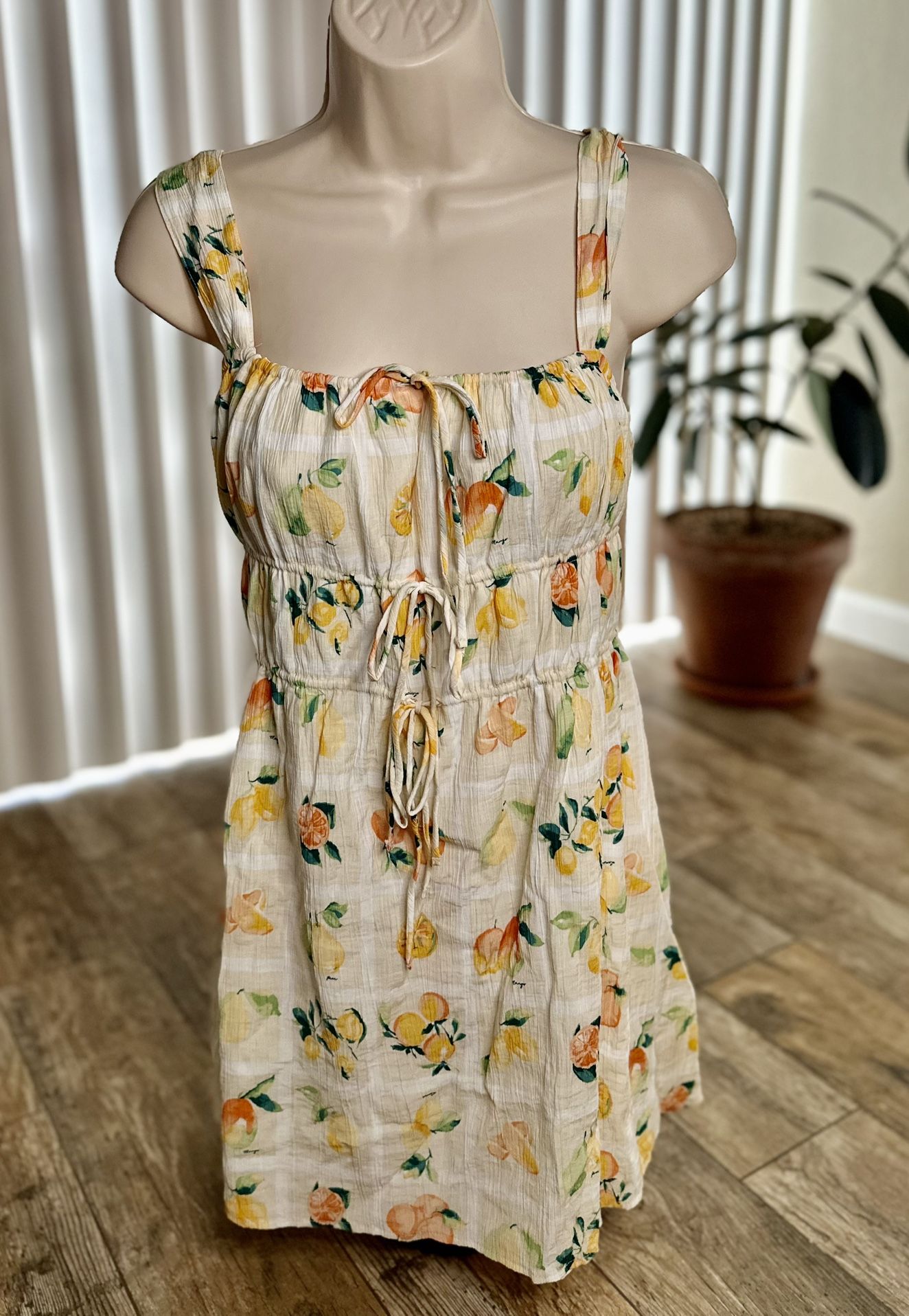 Abercrombie & Fitch Women’s Tie-Front Mini Dress -Fruit Print