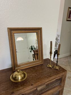 Vintage gold mirror.