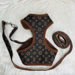 LUXERY DOG HARNESS WITH MATCHING LEASH 