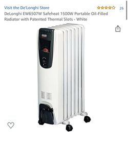 DeLonghi EW6507W Safeheat 1500W Portable Oil-Filled Radiator with Patented  Thermal Slots - White for Sale in Duluth, GA - OfferUp