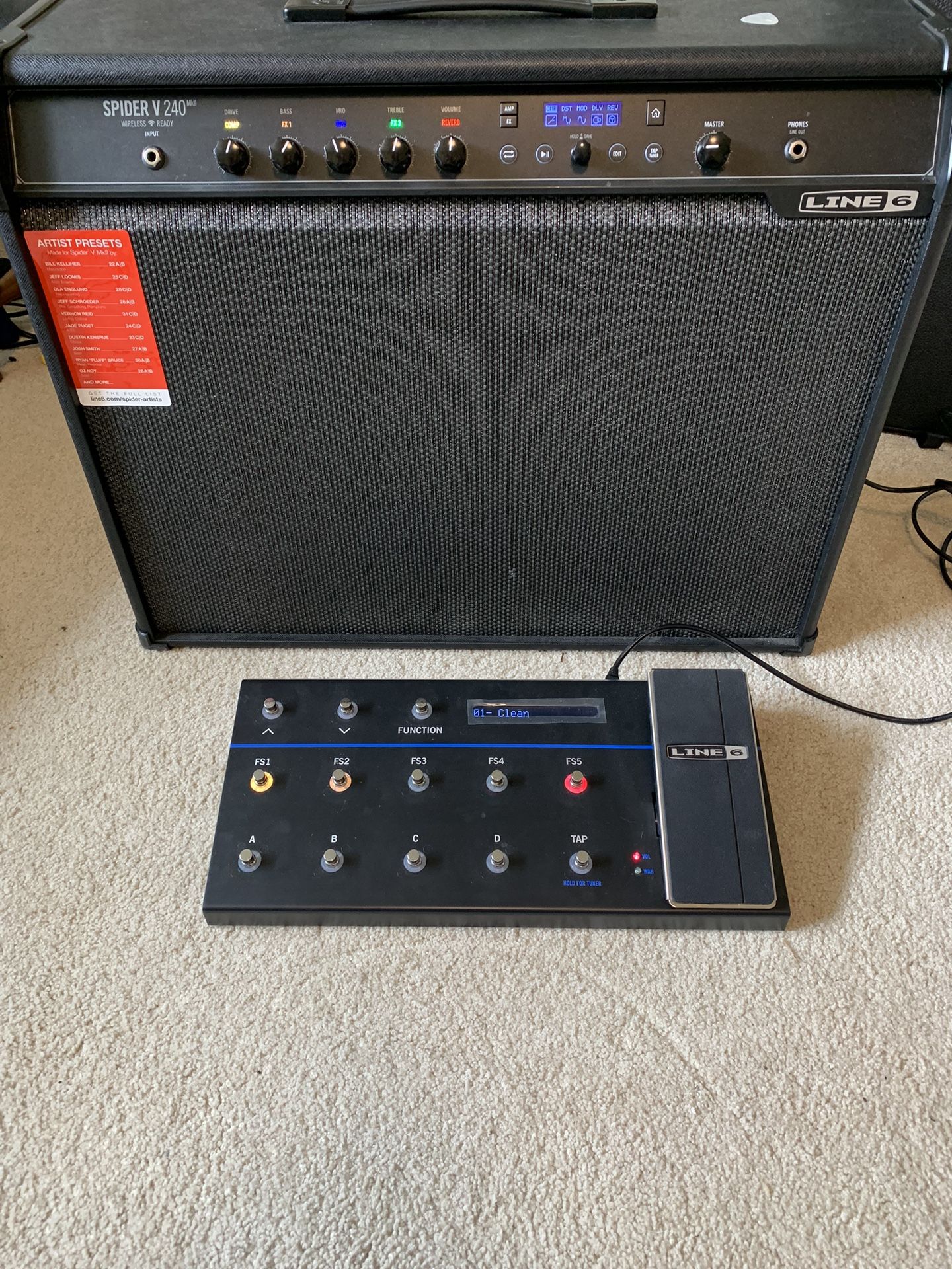 Line 6 Spider V 240 MkII 2x12 Floor Board SOLD