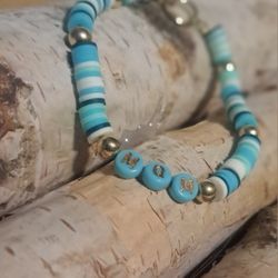 Mom Bracelet. Turquoise And Blues. Osfa