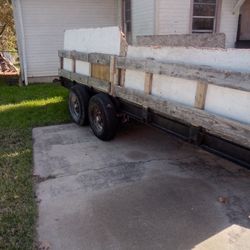 15 Ft Heavy Duty Hauling Trailer, Homemade Built Out Of Old Mobile Home Trailer Frame