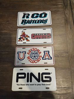 Lot of 4 Arizona Sports Novelty License Plates