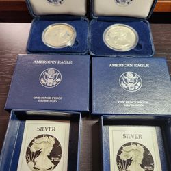 1987 Proof Silver Eagle In Mint Box W/COA