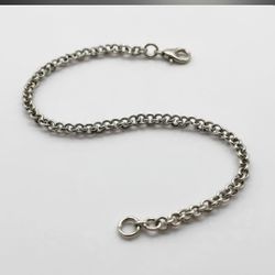 925 Sterling Silver Handmade Rolo Bracelet 7.5" Long 