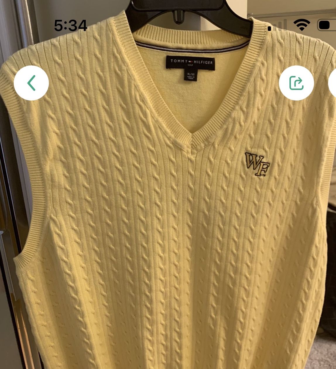 Gold WF Men’s sweater Vest