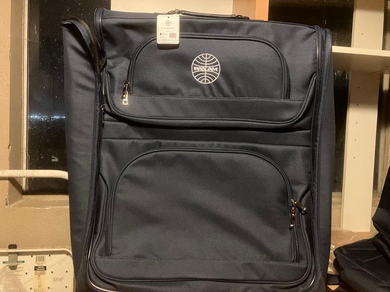 Pam Am Rollin Garment Bag Navy Blue