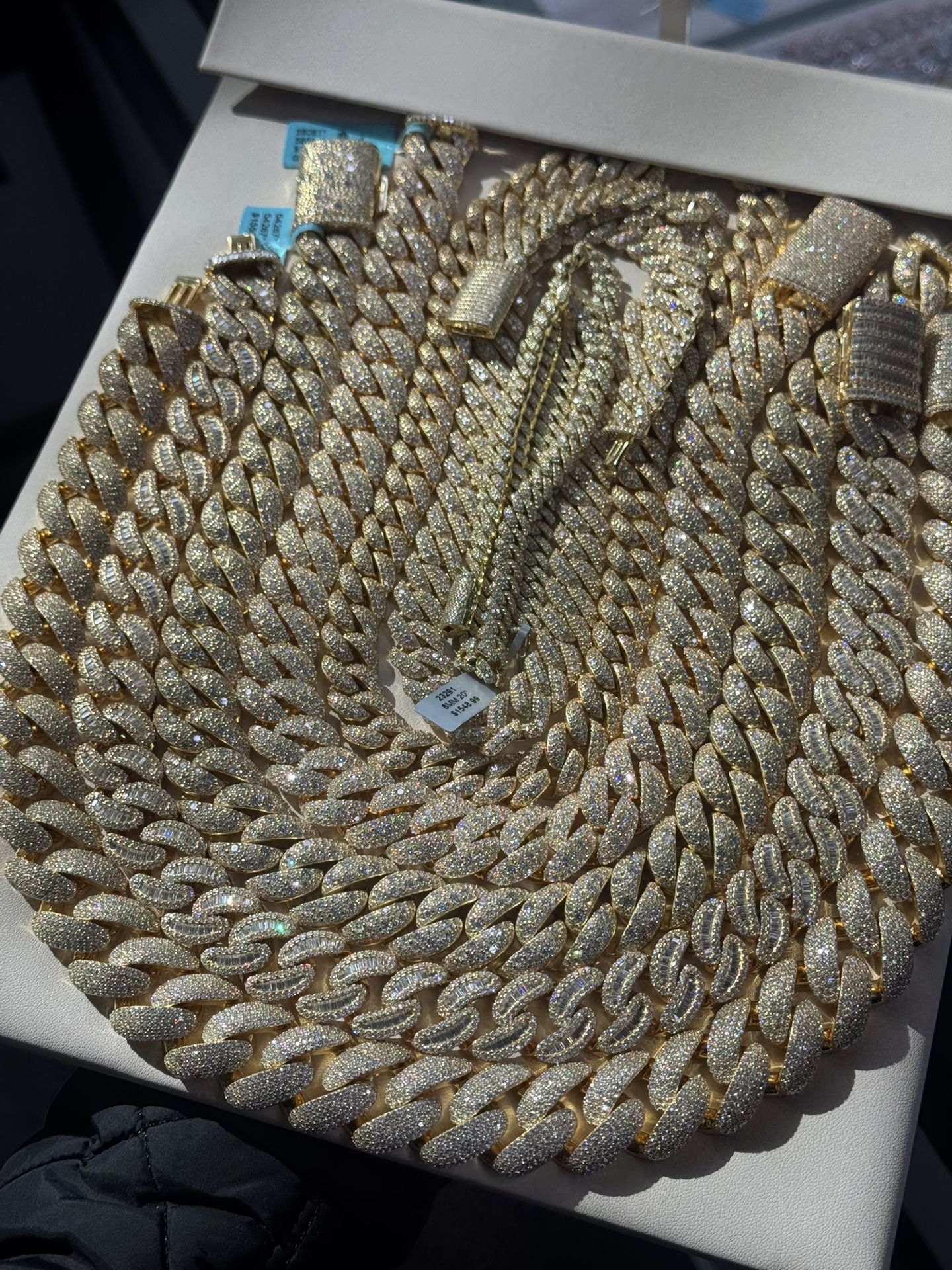 Silver & Gold Moissanite Cuban Chains – Baguette & Iced Styles 925 Silver Tester Approved