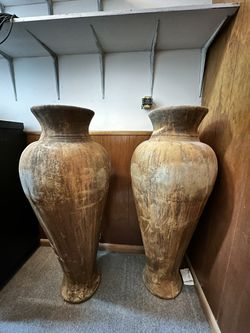 Tall Terracotta Floor Vases (2)