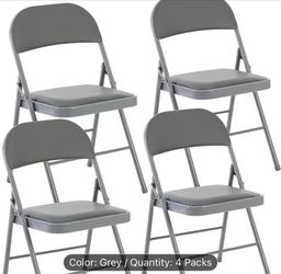 NEW 4 Pack PU Leather Folding Chairs with Padded Seats for Outdoor & Indoor, Portable Stoolx