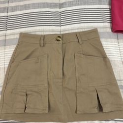 Khaki Cargo Skirt