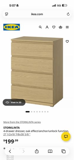 IKEA STORKLINTA Bedroom Set – 4-Drawer Dresser & 2-Drawer Nightstand
