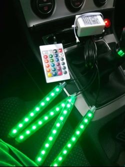 Car RGB LED Universal Wireless Remote Control Neon Interior Light Lamp Strip Decorative Atmosphere Lights Car Styling
