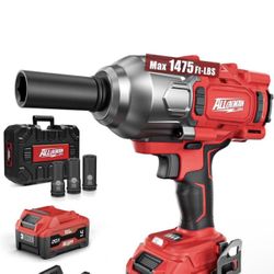 Cordless Impact Wrench, 1475Ft-lbs (2000N.m) 1/2 High Torque Brushless Impact Gun, 20V Powe
