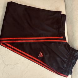 ADIDAS TRACK PANTS BLACK RED STRIPE MEN’S SIZE XXL