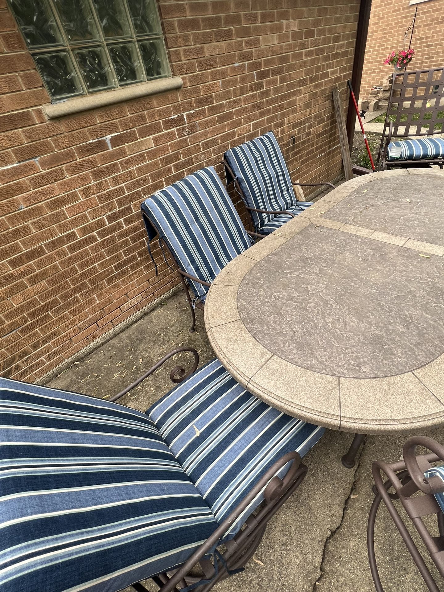 Patio Dining Table 7 Chairs 