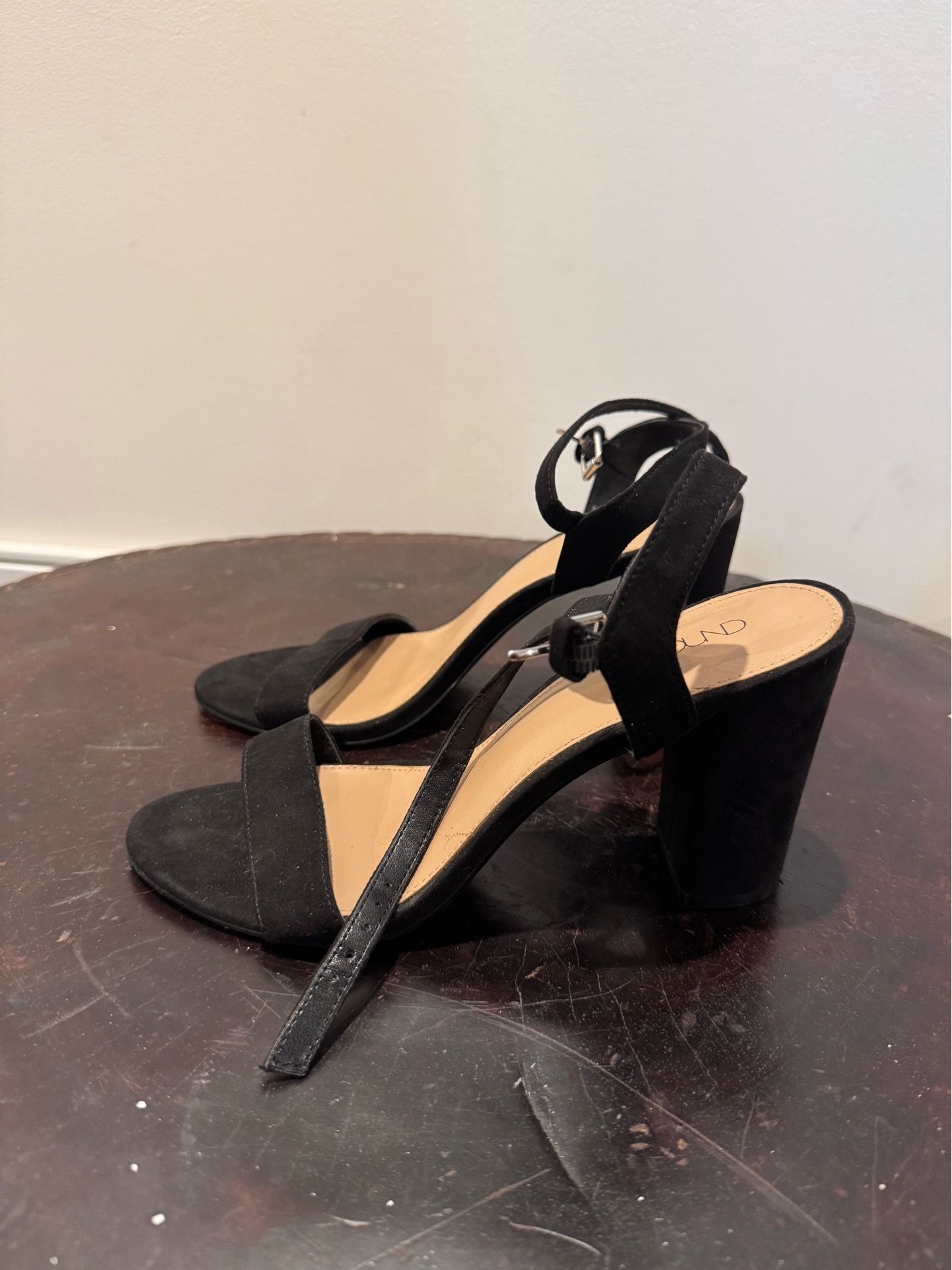 Abound Black Suede Block Heel Sandals size 7.5