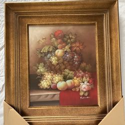 Hand-Painted Oil Painting Wooden Frame 36” x 32”